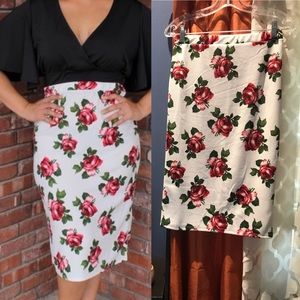 New & Never-Worn Rose Wiggle Skirt 🌹